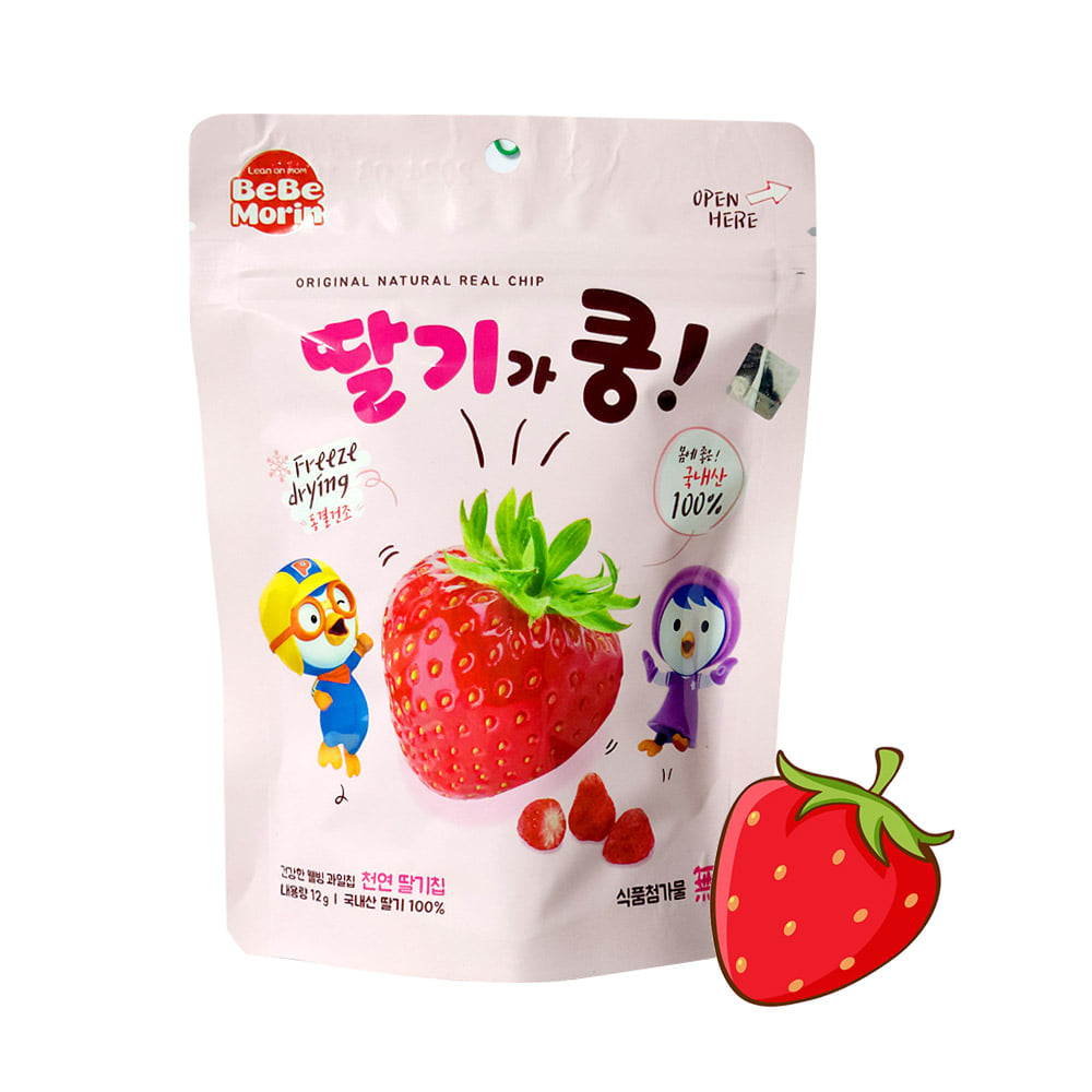 뽀로로 딸기가 쿵 12g 동결건조 국산 웰빙과일칩